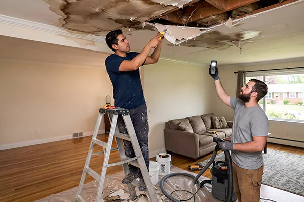 Ceiling Water Damage Restoration Magna