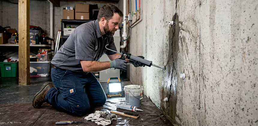Basement Leak Repair From Inside in Magna