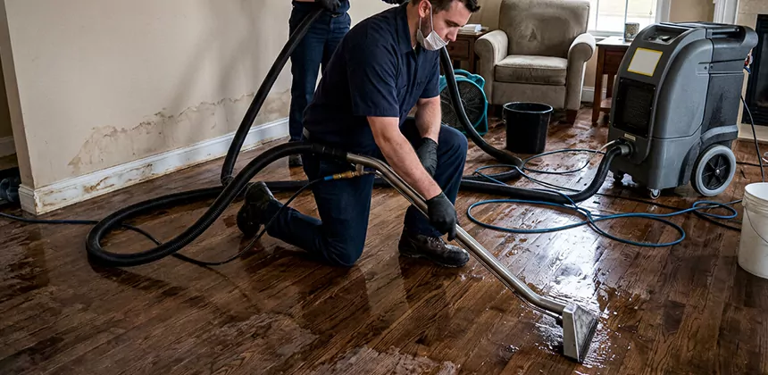 Hardwood Floor Water Extraction in Magna